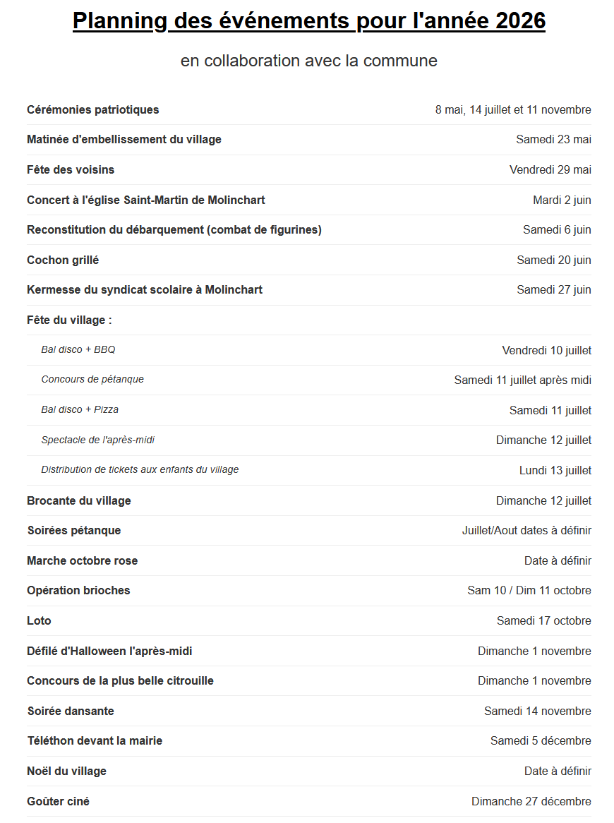 Annonce NΒ°1 - Molinchart 2024